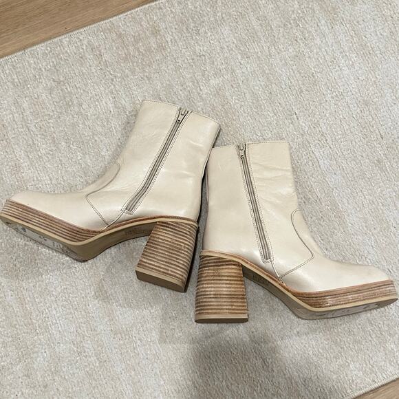 NEW Free People Ruby Platform Ankle Boots in Bone Size 39.5 EU - Picture 4 of 12